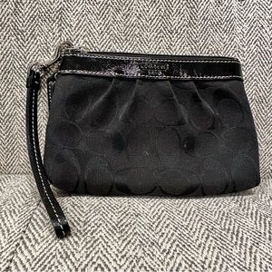 Coach Classic Black Monogram Wristlet NWOT